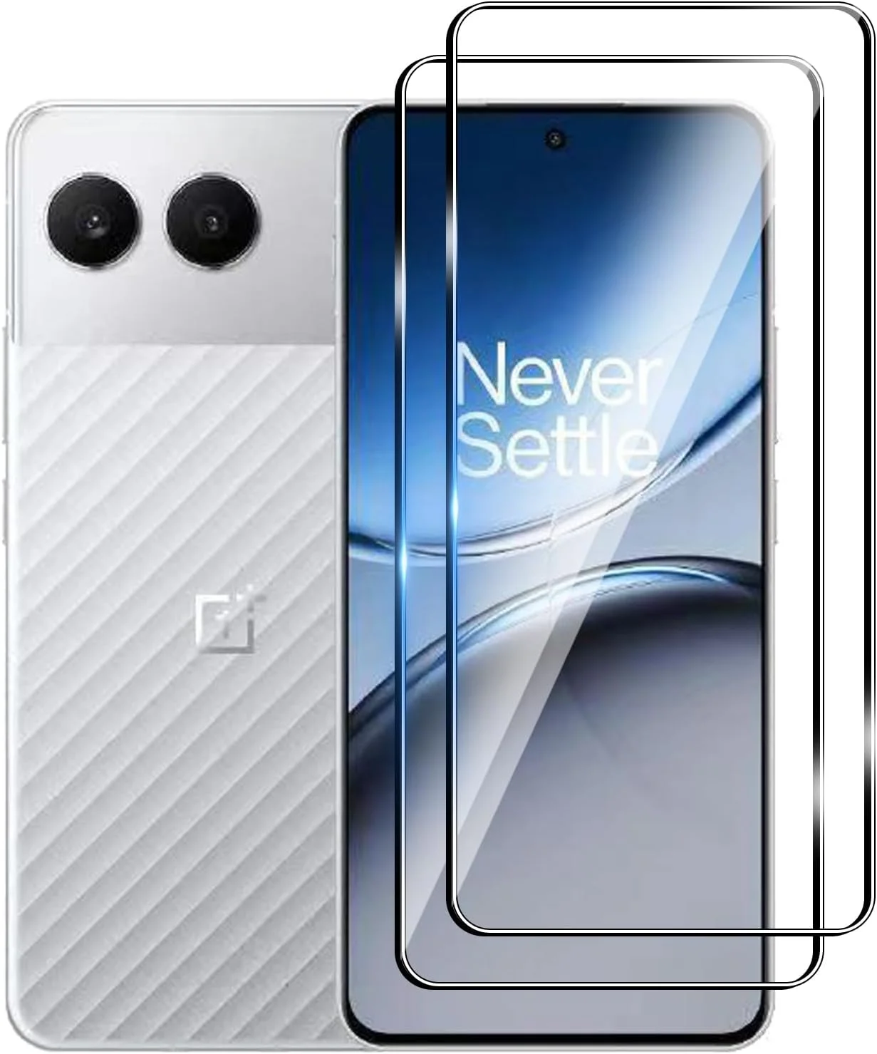 محافظ صفحه نمایش شیشه ای حرارت دیده Bihizei برای OnePlus North 4، 2 عدد محافظ صفحه نمایش بدون حباب - ضد خش، وضوح HD فوق العاده شفاف، شیشه سختی 9H