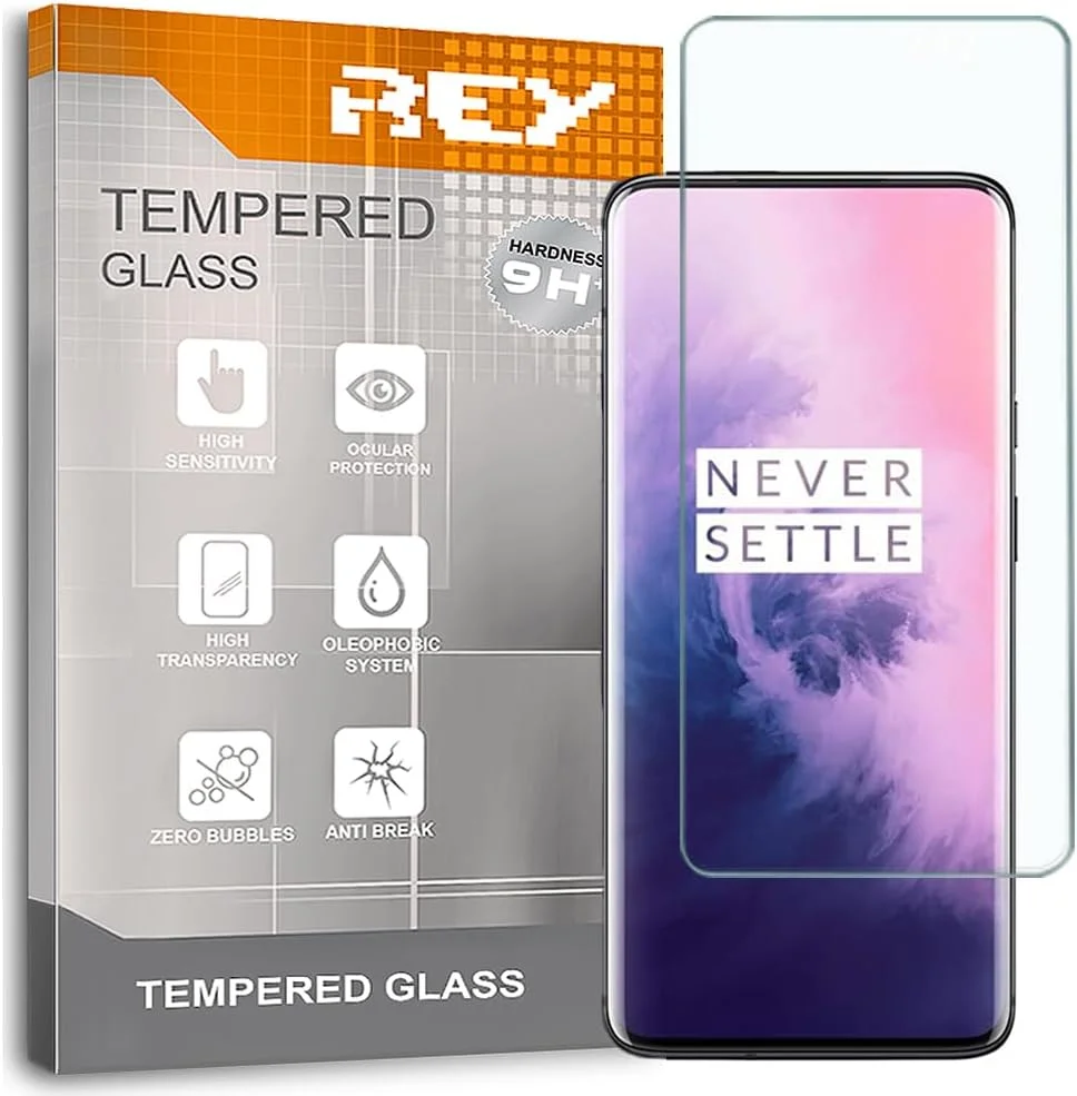 محافظ صفحه نمایش شیشه ای تمپرد REY برای ONEPLUS 7 PRO - محافظ صفحه نمایش ONE PLUS 7 PRO، محافظ صفحه نمایش با سختی 9H+، ضد خش و ضد روغن و حباب