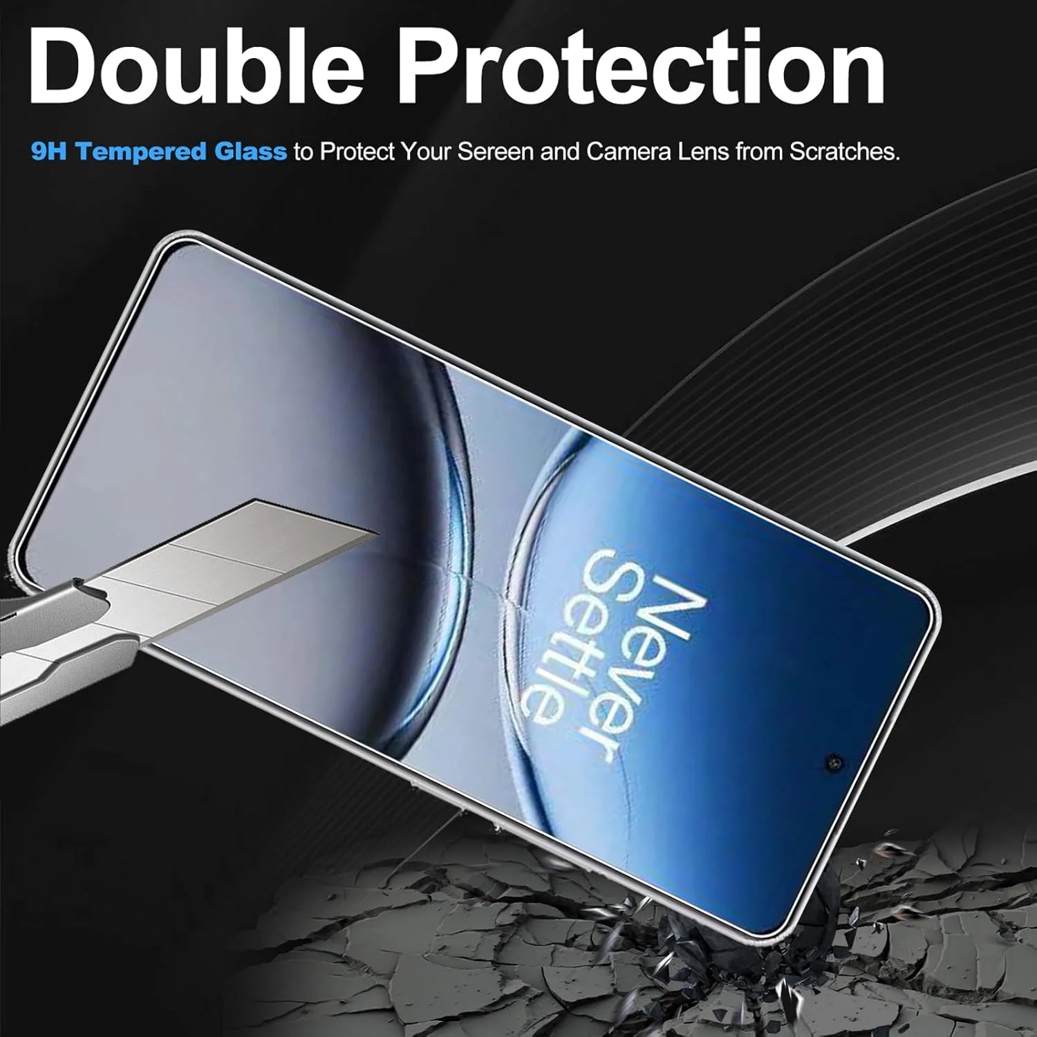 محافظ صفحه نمایش شیشه ای حرارت دیده Bihizei برای OnePlus North 4، 2 عدد محافظ صفحه نمایش بدون حباب - ضد خش، وضوح HD فوق العاده شفاف، شیشه سختی 9H