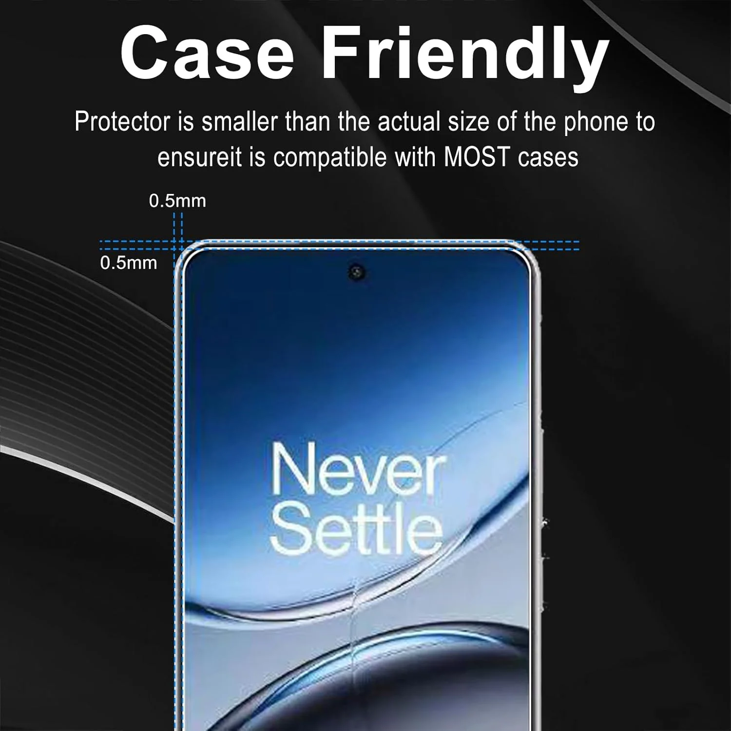 محافظ صفحه نمایش شیشه ای حرارت دیده Bihizei برای OnePlus North 4، 2 عدد محافظ صفحه نمایش بدون حباب - ضد خش، وضوح HD فوق العاده شفاف، شیشه سختی 9H