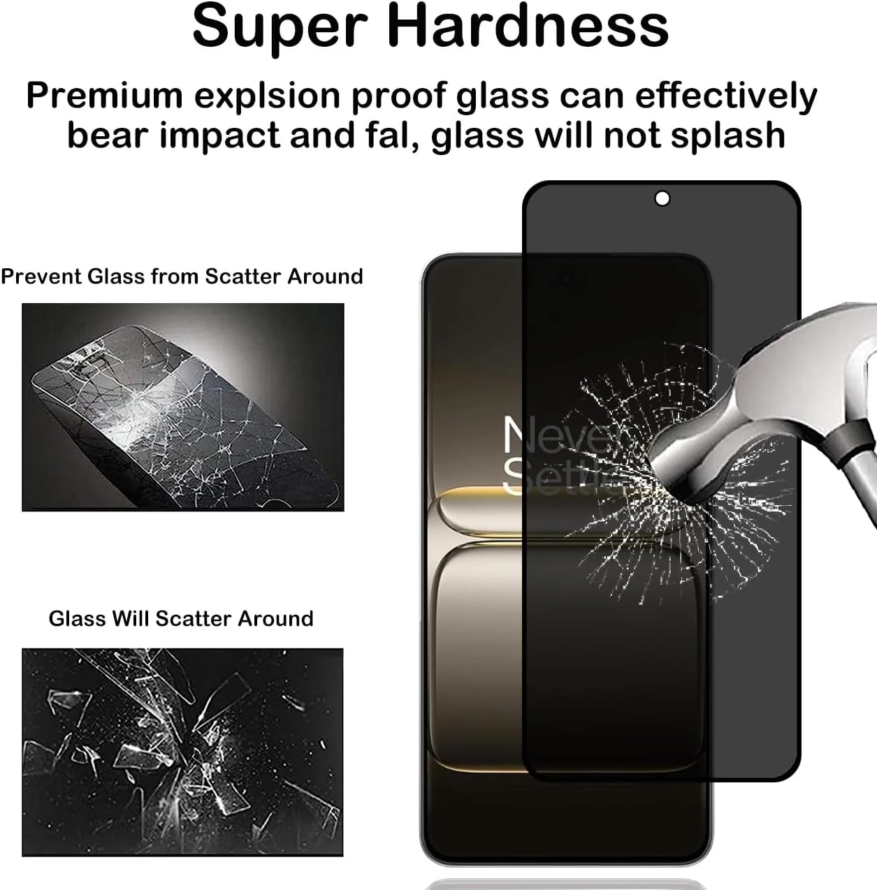 محافظ صفحه نمایش حریم خصوصی برای OnePlus Nord CE5 5G [بسته 2 عددی]، فیلم شیشه ای حرارت دیده ضد جاسوسی، سختی 9H، ضد خش، ضد اثر انگشت، بدون حباب، محافظ صفحه نمایش ضد جاسوسی برای OnePlus Nord CE 5