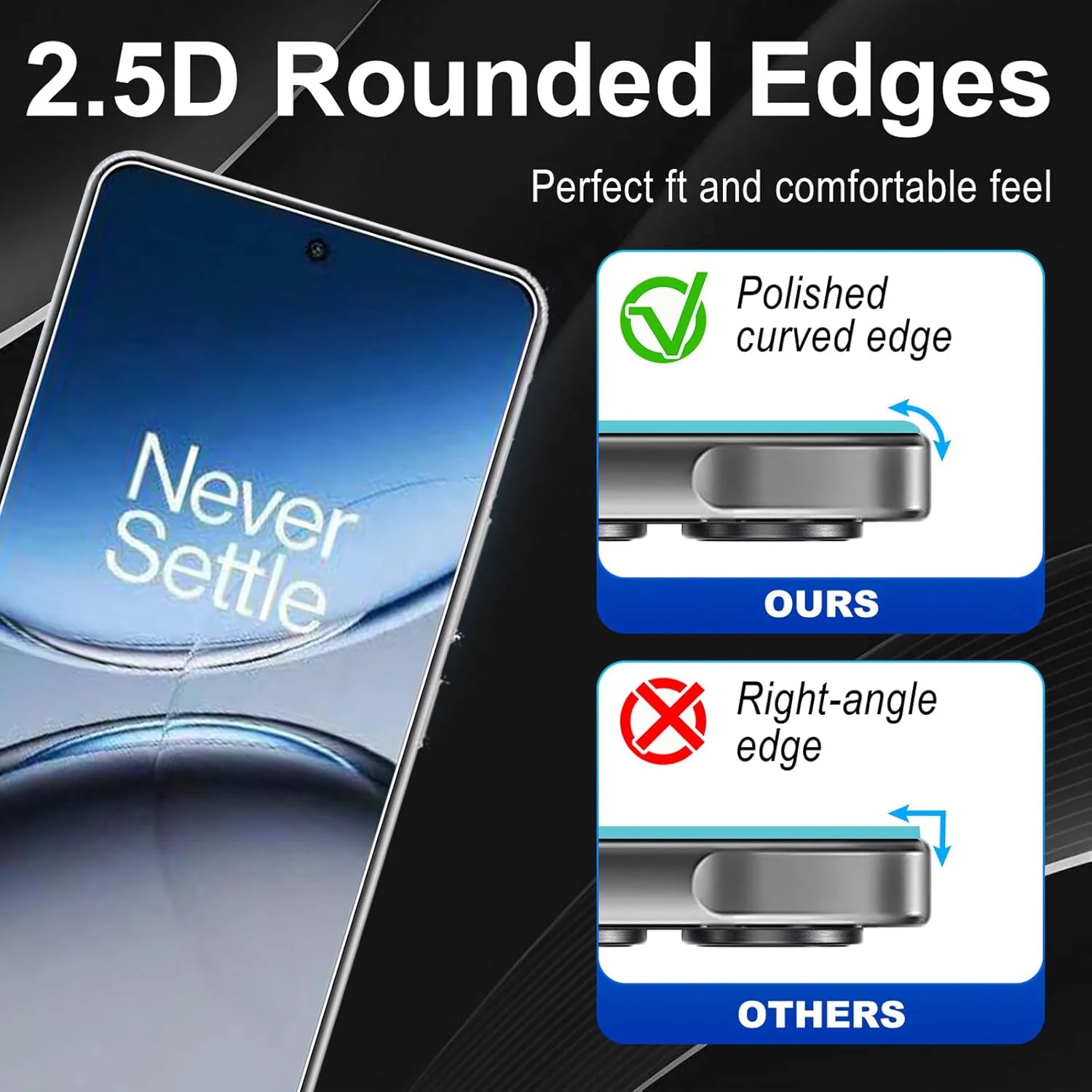 محافظ صفحه نمایش شیشه ای حرارت دیده Bihizei برای OnePlus North 4، 2 عدد محافظ صفحه نمایش بدون حباب - ضد خش، وضوح HD فوق العاده شفاف، شیشه سختی 9H