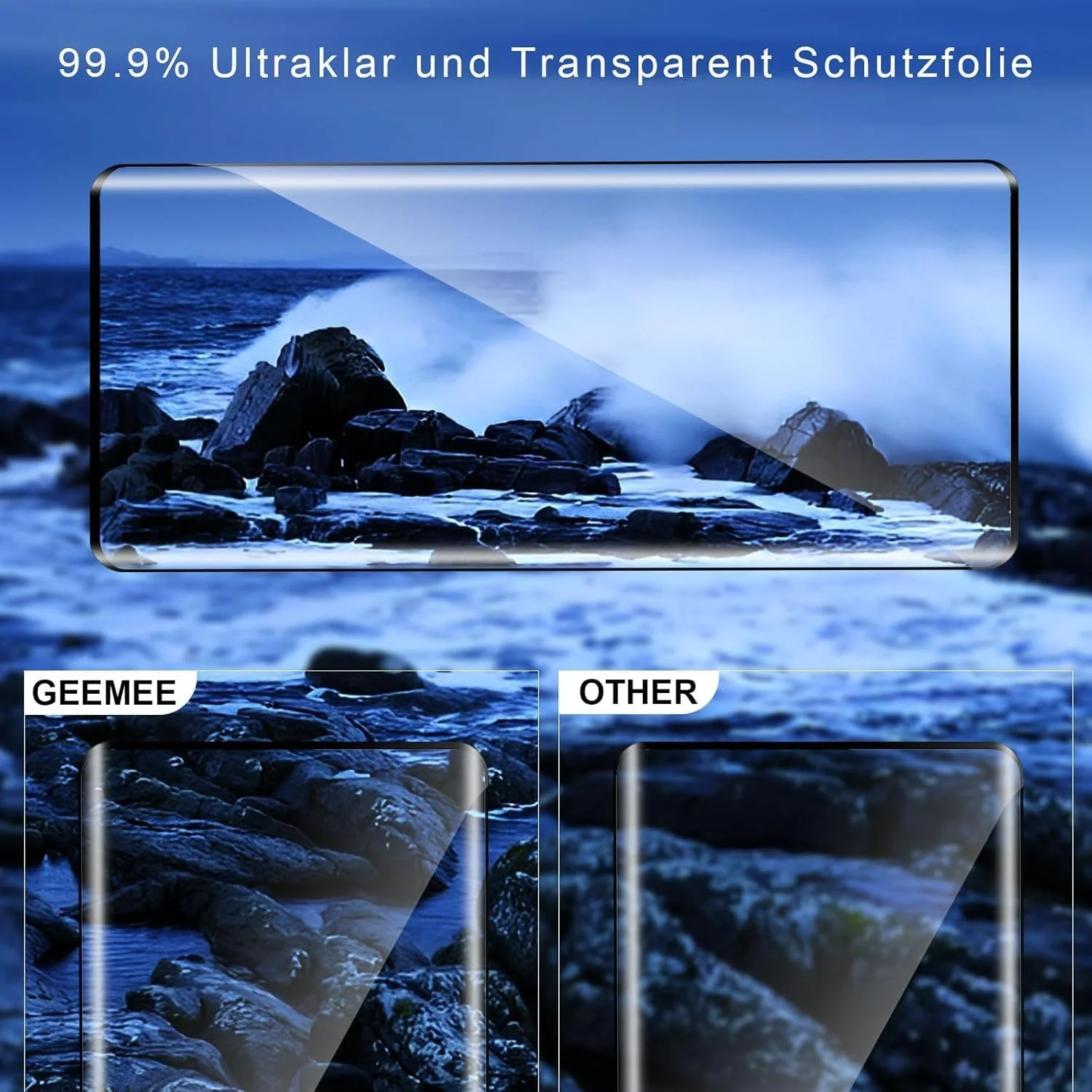 محافظ صفحه نمایش شیشه ای حرارت دیده GEEMEE برای OnePlus 12 و فیلم محافظ دوربین، 2 + 2 تکه شیشه حرارت دیده با سختی 9H و حساسیت بالا