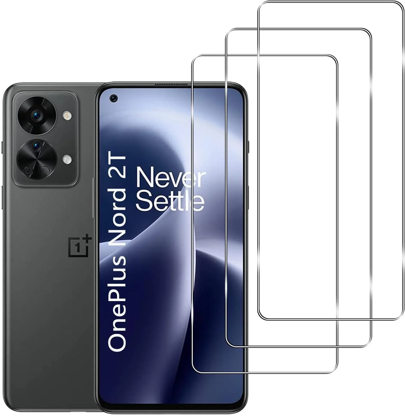 YIFNTANG [3 Pieces] Tempered Glass for OnePlus Nord 2 5G/Nord 2T 5G, 9H Hardness Anti-Scratch, Bubble Free, HD Screen Protector Compatible with OnePlus Nord 2 5G/Nord 2T 5G