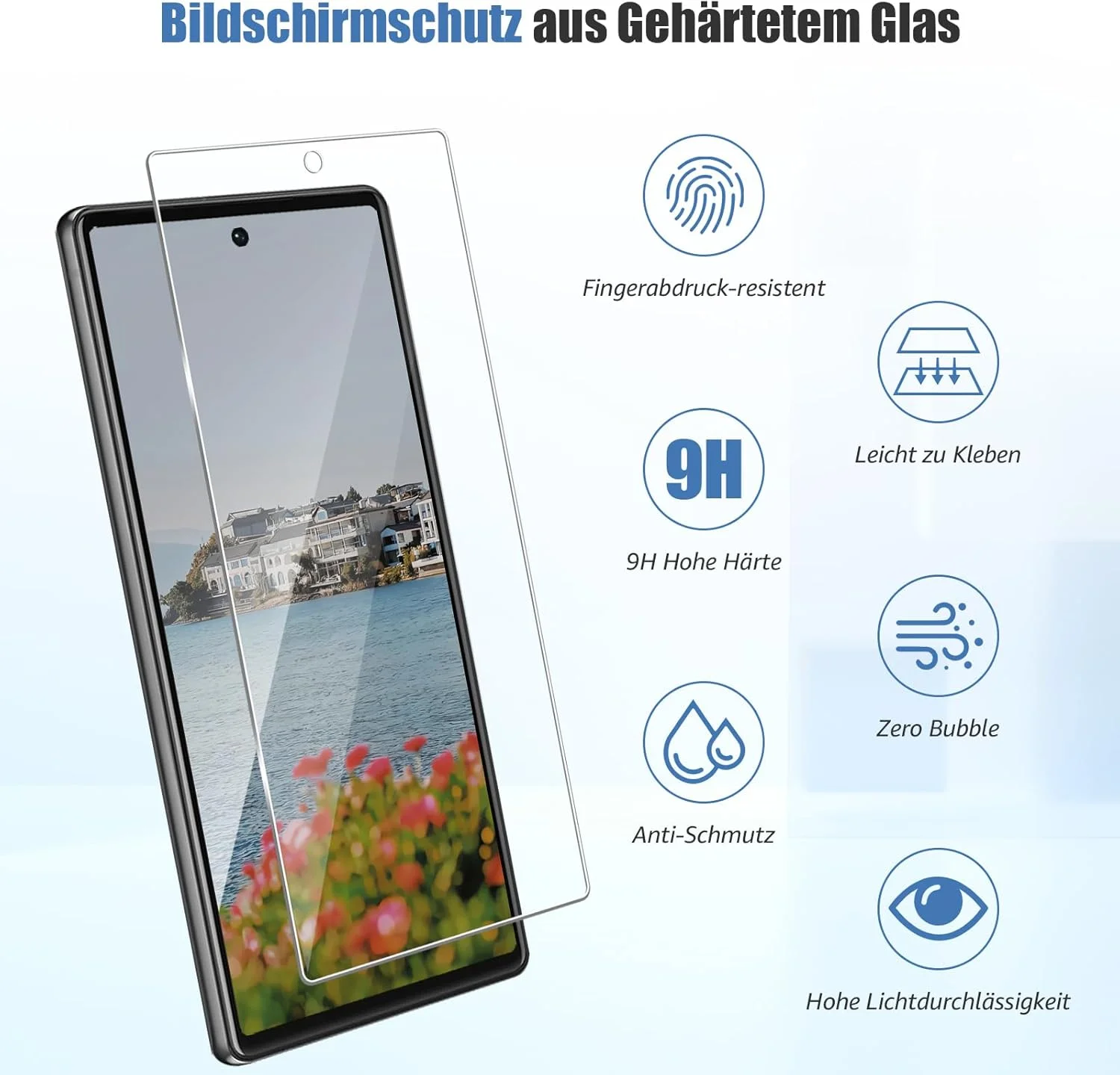 Bodyguard Pack of 2 Tempered Glass Screen Protectors for Google Pixel 6A 5G, No Air Bubbles, Ultra Transparent, 2.5D Edge Pixel 6A Screen Protector, High Sensitivity 9H Hardness, Shatterproof Tempered