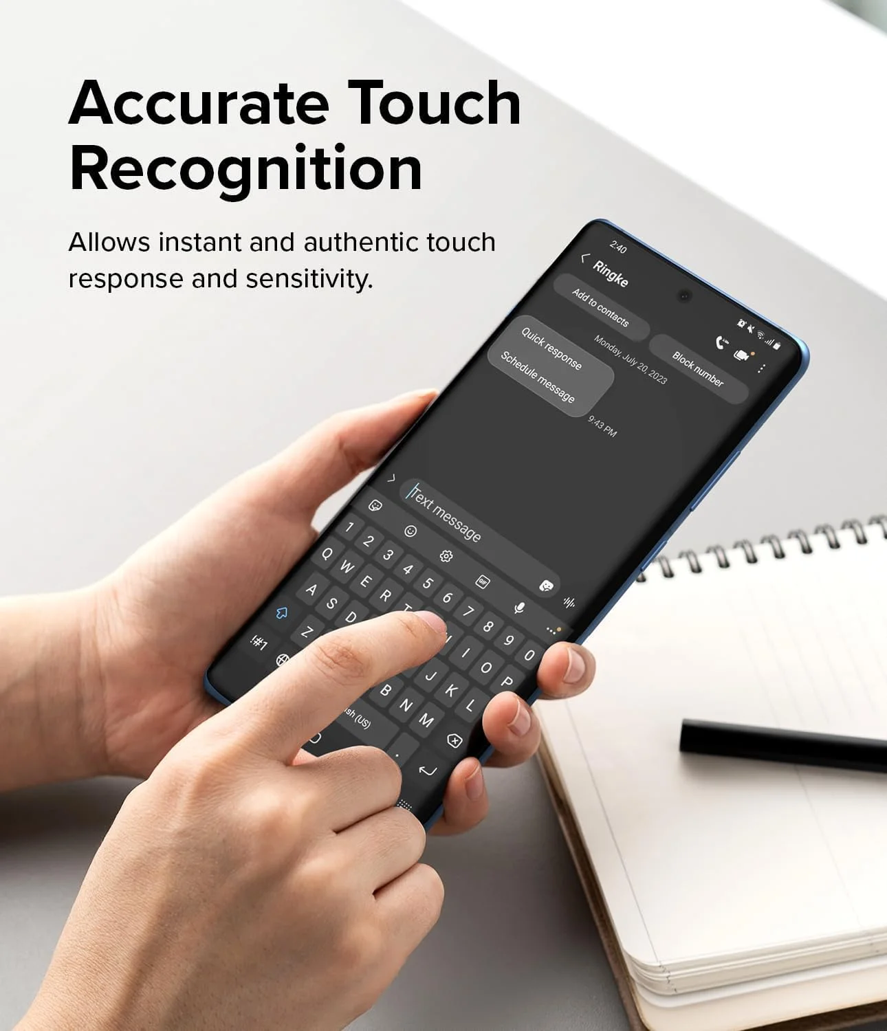 محافظ صفحه نمایش دوگانه آسان Ringke [بسته 2 عددی] سازگار با OnePlus 12R، فیلم محافظ صفحه نمایش ضد اثر انگشت 4 لایه با کیفیت HD و پوشش کامل به همراه ابزار نصب آسان