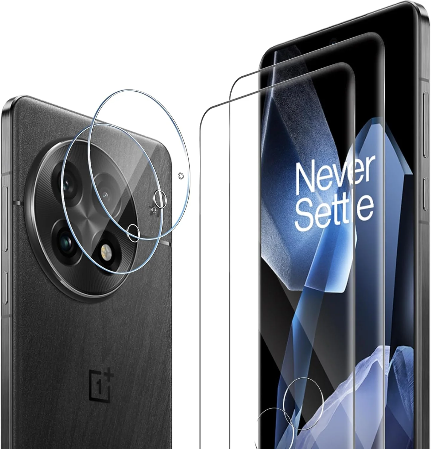 محافظ صفحه نمایش ELYCO سازگار با OnePlus 13 5G، شیشه حرارت دیده، بسته 2 عددی شیشه محافظ سه بعدی و 2 محافظ دوربین، سختی 9H ضد خش، محافظ صفحه نمایش شفاف HD