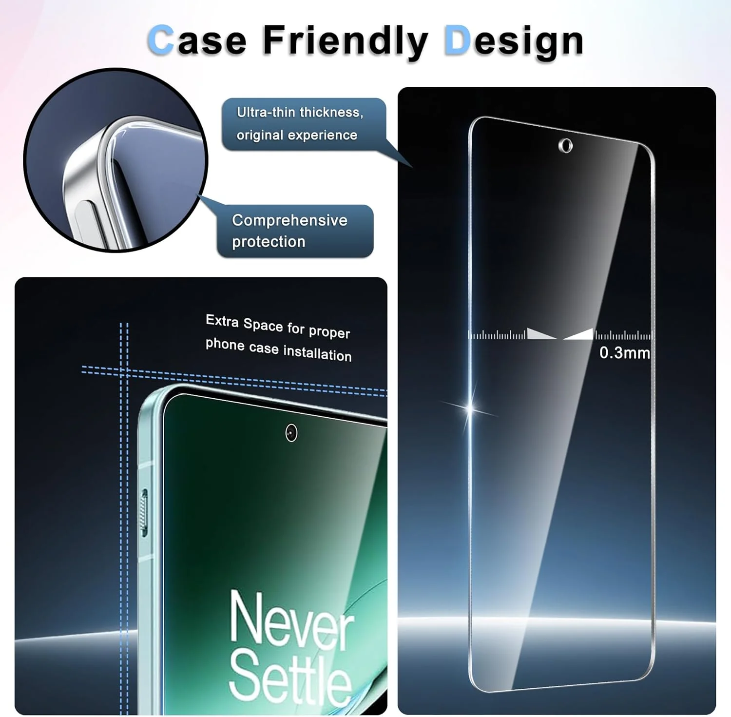 محافظ صفحه نمایش شیشه ای حرارت دیده Arae بسته 3 عددی برای OnePlus Nord 4 [6.74 اینچ]، ضد حباب، سازگار با اثر انگشت، محافظ صفحه نمایش شیشه ای OnePlus Nord 4