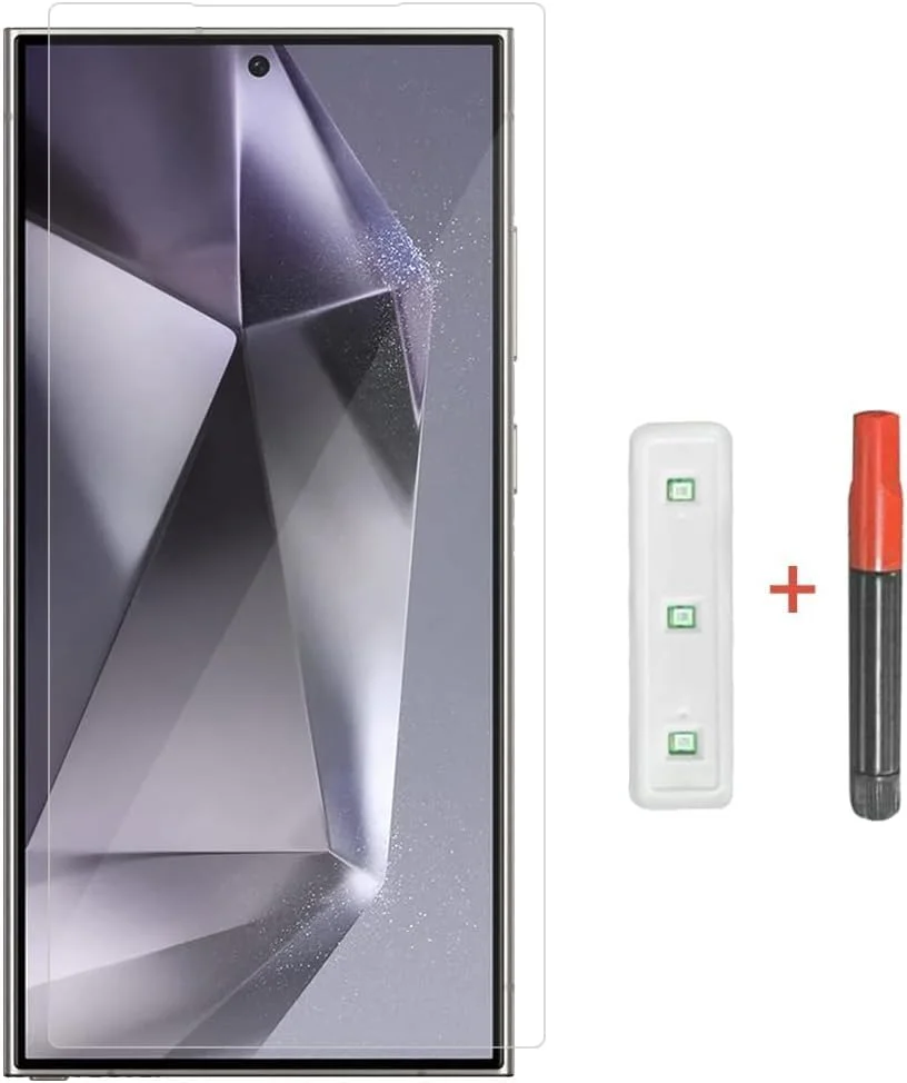 محافظ صفحه نمایش UV مارگون، شیشه حرارت دیده 6D، چسب نانو مایع UV، پوشش کامل و شفاف (S24 Ultra)