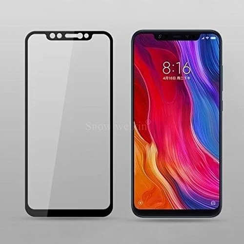 محافظ صفحه نمایش شیشه ای حرارت دیده شیائومی پوکوفون F1 با پوشش کامل سه بعدی و فریم مشکی