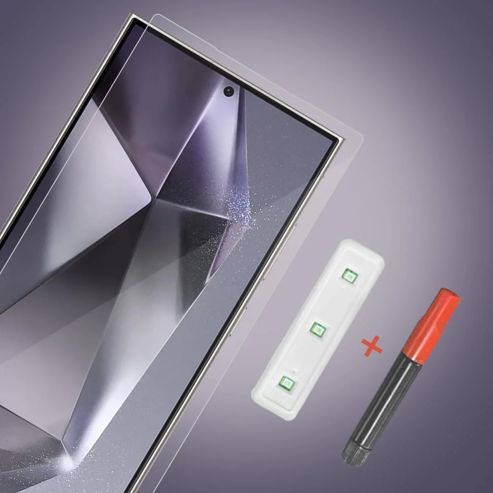 محافظ صفحه نمایش UV مارگون، شیشه حرارت دیده 6D، چسب نانو مایع UV، پوشش کامل و شفاف (S24 Ultra)