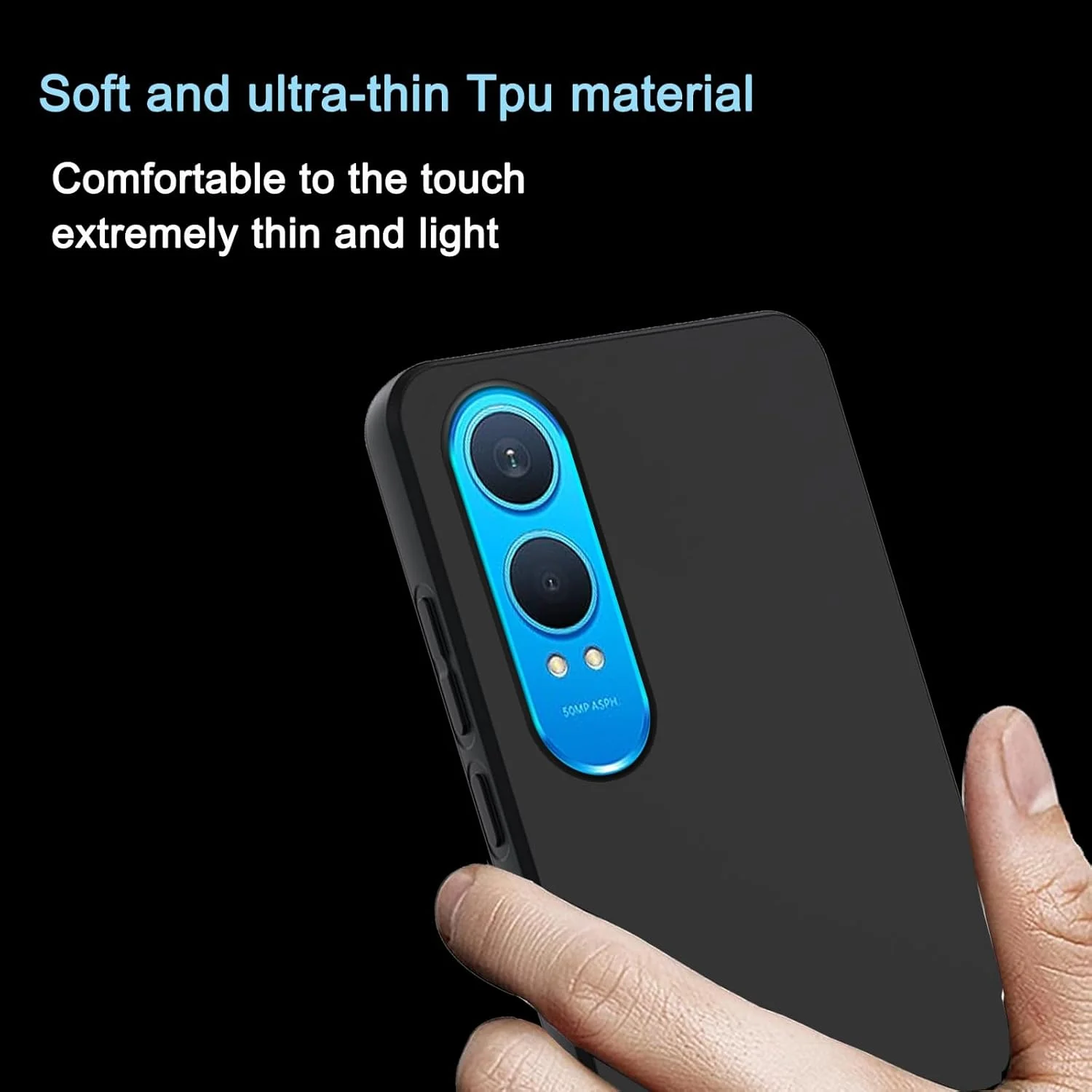 قاب وانگلیسیم برای گوشی وان پلاس نورد CE4 لایت 5G + یک عدد محافظ صفحه نمایش شیشه ای حرارت دیده، کاور محافظ گوشی TPU فوق العاده نازک - مشکی