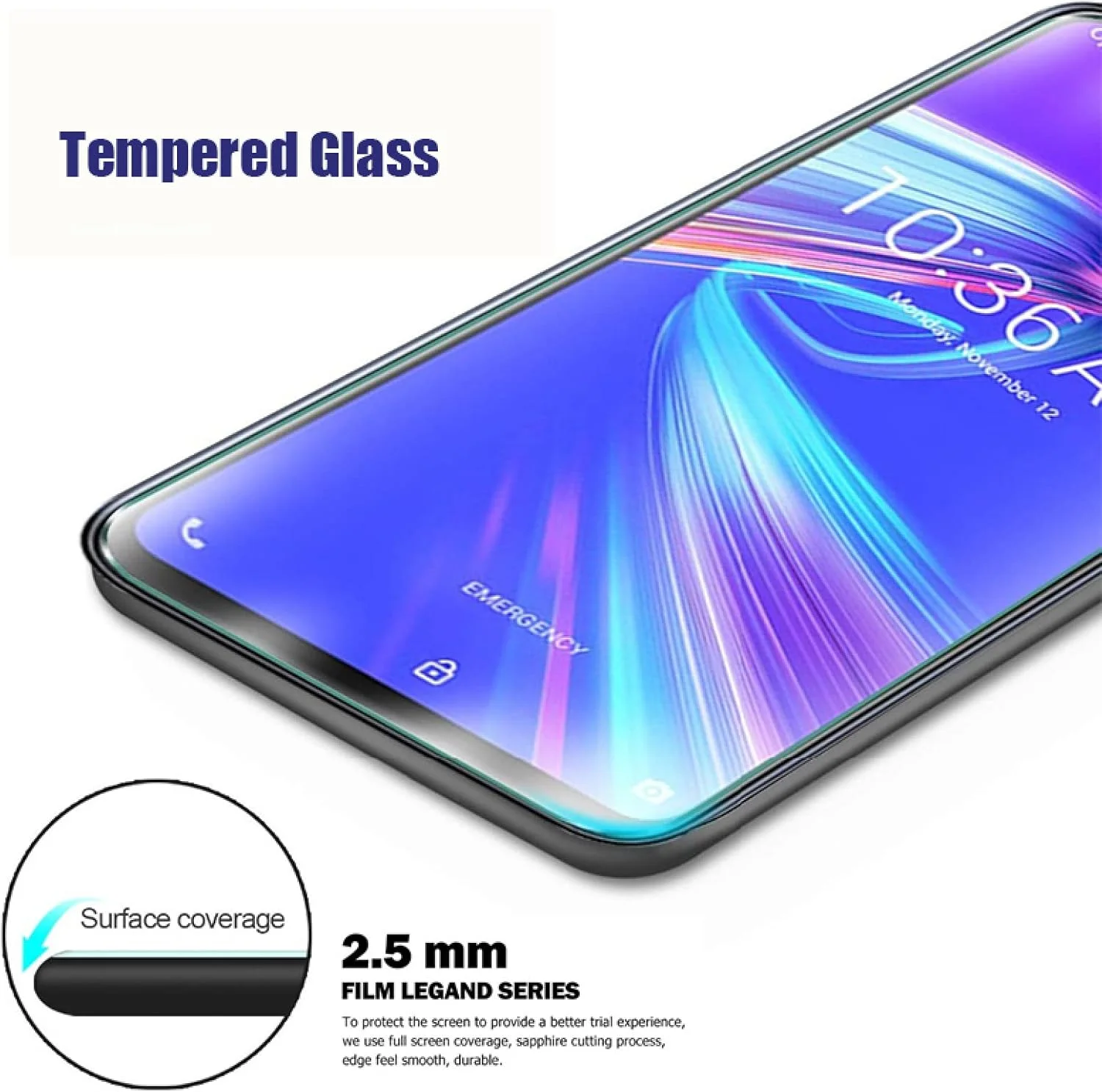 محافظ صفحه نمایش شیشه ای Woowin بسته 3 عددی، برای گوشی های Oneplus 8T 7T 6T 5T 7 6 5، محافظ صفحه نمایش شیشه ای حرارت دیده