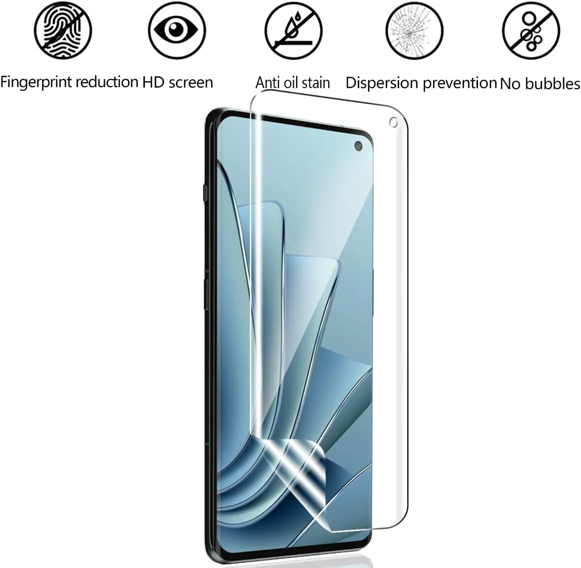 محافظ صفحه نمایش Phlleyaa برای OnePlus 11، 2 عدد محافظ صفحه نمایش TPU و 2 عدد محافظ دوربین شیشه ای OnePlus 11 [مجموعا 4 عدد]، فیلم ضد خش بدون حباب برای OnePlus 11