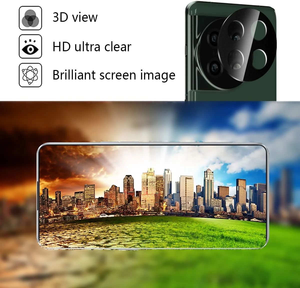 محافظ صفحه نمایش Phlleyaa برای OnePlus 11، 2 عدد محافظ صفحه نمایش TPU و 2 عدد محافظ دوربین شیشه ای OnePlus 11 [مجموعا 4 عدد]، فیلم ضد خش بدون حباب برای OnePlus 11