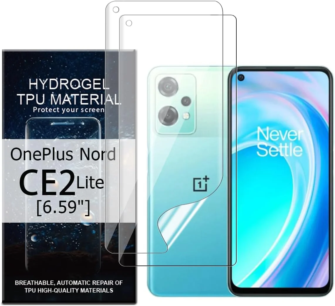 محافظ صفحه نمایش Glcrrpu بسته 2 عددی برای OnePlus Nord CE 2 Lite 5G [6.59 اینچ] فیلم TPU هیدروژل حساس با وضوح بالا، شفاف و انعطاف پذیر، خود ترمیم شونده [غیر شیشه حرارت دیده]