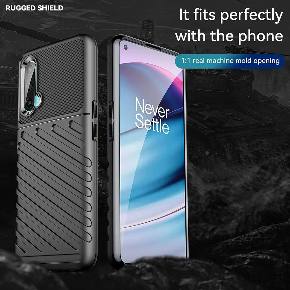 کیف محافظ گوشی QINOUK برای OnePlus Nord CE 5G، کیف محافظ سیلیکونی [ضد ضربه] به همراه محافظ صفحه نمایش شیشه ای حرارت دیده [2 عددی] سازگار با OnePlus Nord CE 5G [ضد اثر انگشت] - مشکی