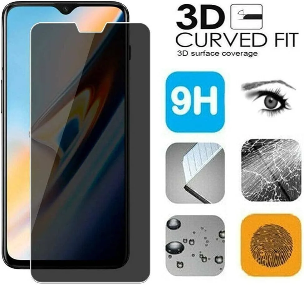 بسته 3 عددی محافظ صفحه نمایش شیشه ای حرارت دیده MIBQM برای OnePlus 7 8 Pro 7 8، محافظ حریم خصوصی صفحه نمایش برای OnePlus 7