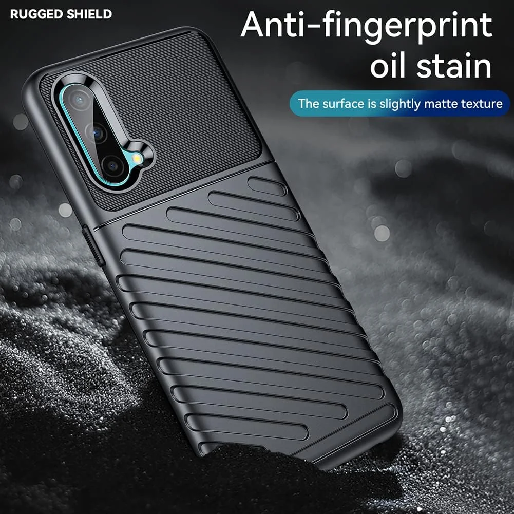 کیف محافظ گوشی QINOUK برای OnePlus Nord CE 5G، کیف محافظ سیلیکونی [ضد ضربه] به همراه محافظ صفحه نمایش شیشه ای حرارت دیده [2 عددی] سازگار با OnePlus Nord CE 5G [ضد اثر انگشت] - مشکی