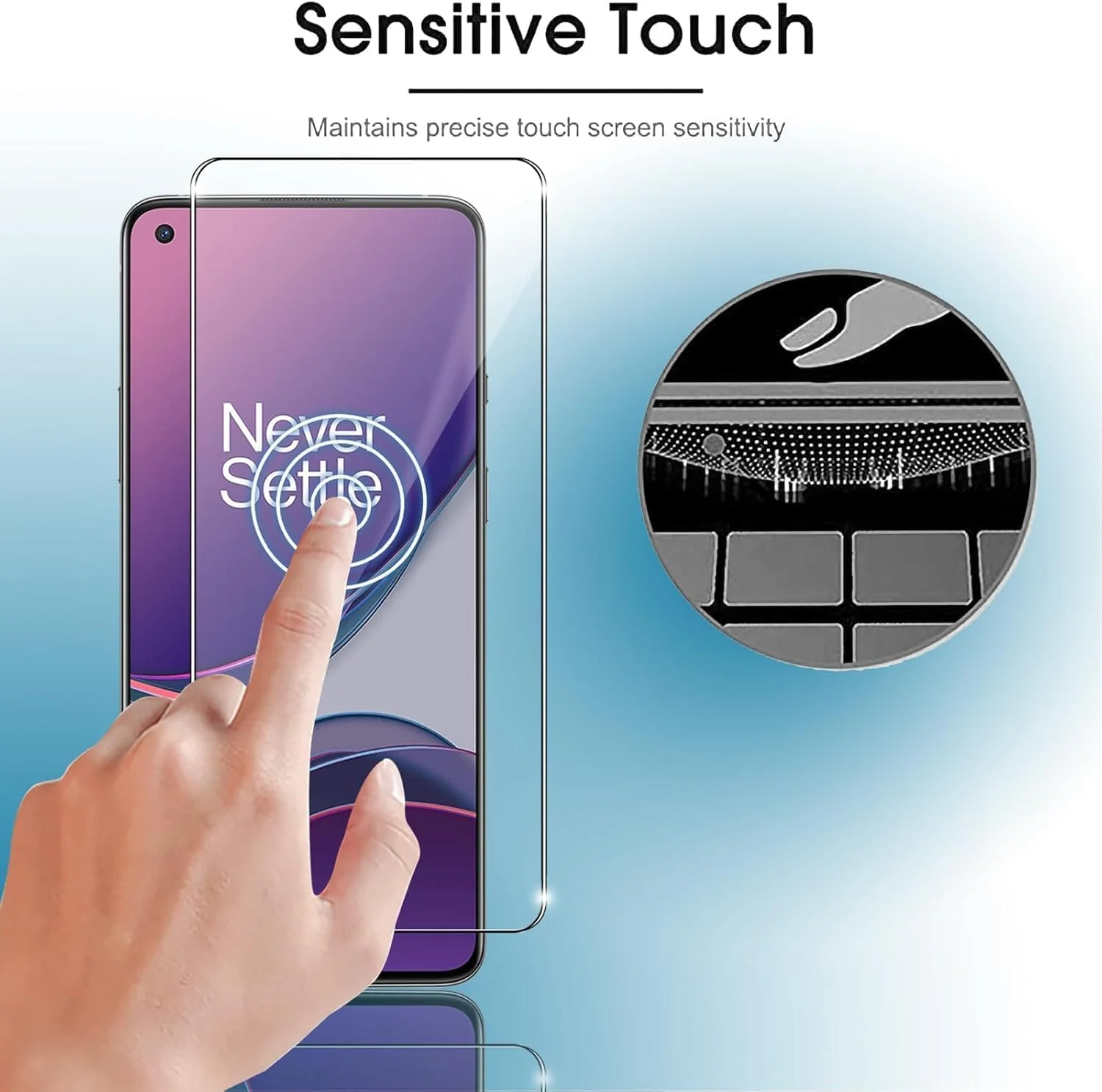 محافظ صفحه نمایش شیشه ای حرارت دیده جین یون لای بسته 3 عددی برای OnePlus 8T، ضد خش، بدون حباب، فوق العاده مقاوم (HD فوق العاده شفاف) شیشه با سختی 9H