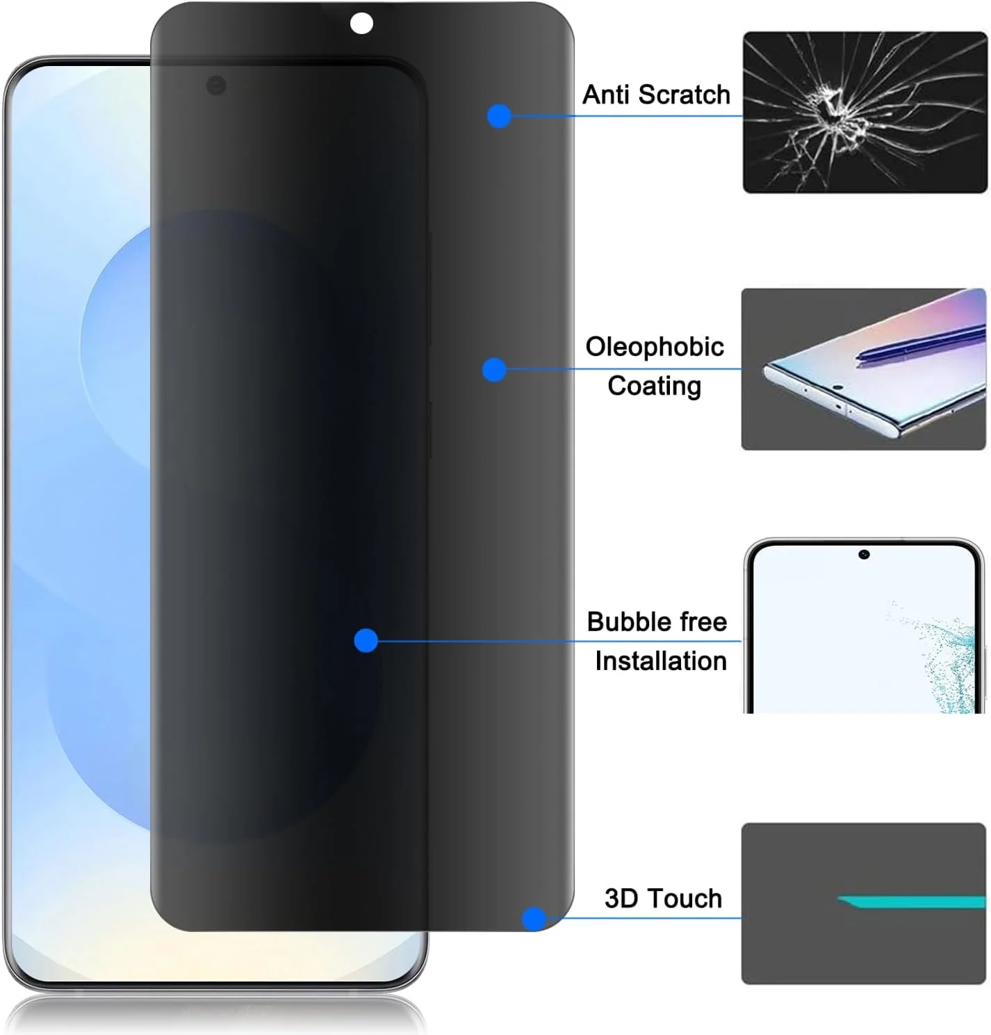 محافظ صفحه نمایش حریم خصوصی Newspoint OnePlus 13، [سازگار با قاب] [بدون حباب] [ضد جاسوسی] فیلم انعطاف پذیر برای OnePlus 13 5G (6.8 اینچ)، چسب کامل، ضد خش، حساس به لمس