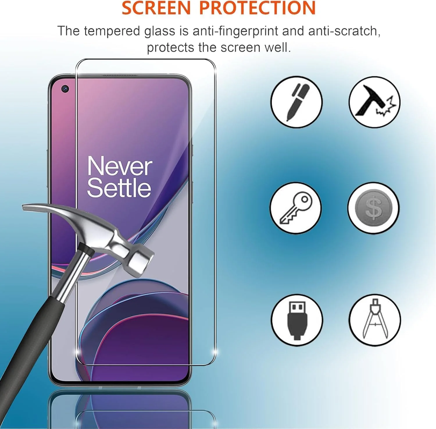 محافظ صفحه نمایش شیشه ای حرارت دیده جین یون لای بسته 3 عددی برای OnePlus 8T، ضد خش، بدون حباب، فوق العاده مقاوم (HD فوق العاده شفاف) شیشه با سختی 9H