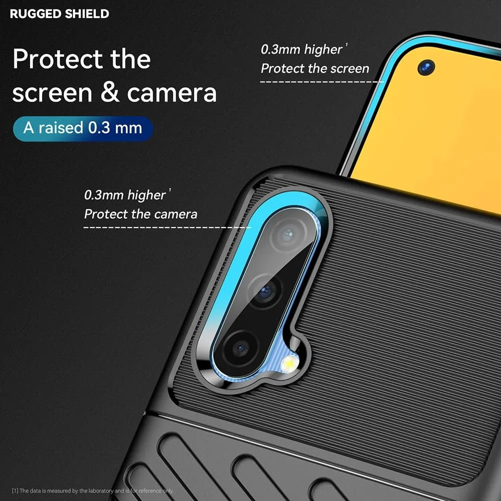 کیف محافظ گوشی QINOUK برای OnePlus Nord CE 5G، کیف محافظ سیلیکونی [ضد ضربه] به همراه محافظ صفحه نمایش شیشه ای حرارت دیده [2 عددی] سازگار با OnePlus Nord CE 5G [ضد اثر انگشت] - مشکی