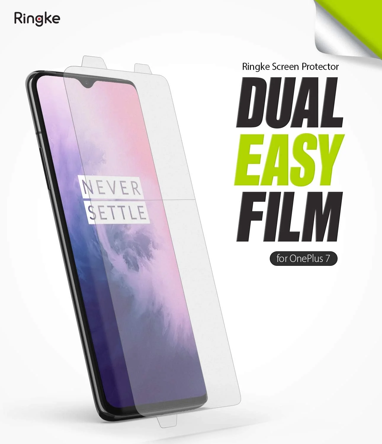 محافظ صفحه نمایش Ringke Dual Easy سازگار با OnePlus 7 - بسته 2 عددی