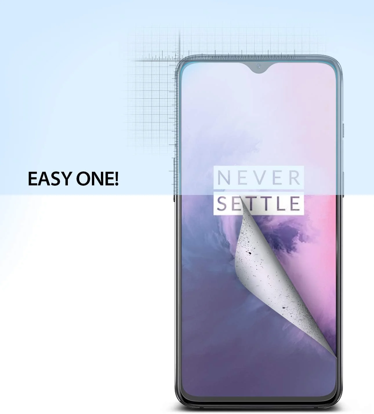 محافظ صفحه نمایش Ringke Dual Easy سازگار با OnePlus 7 - بسته 2 عددی