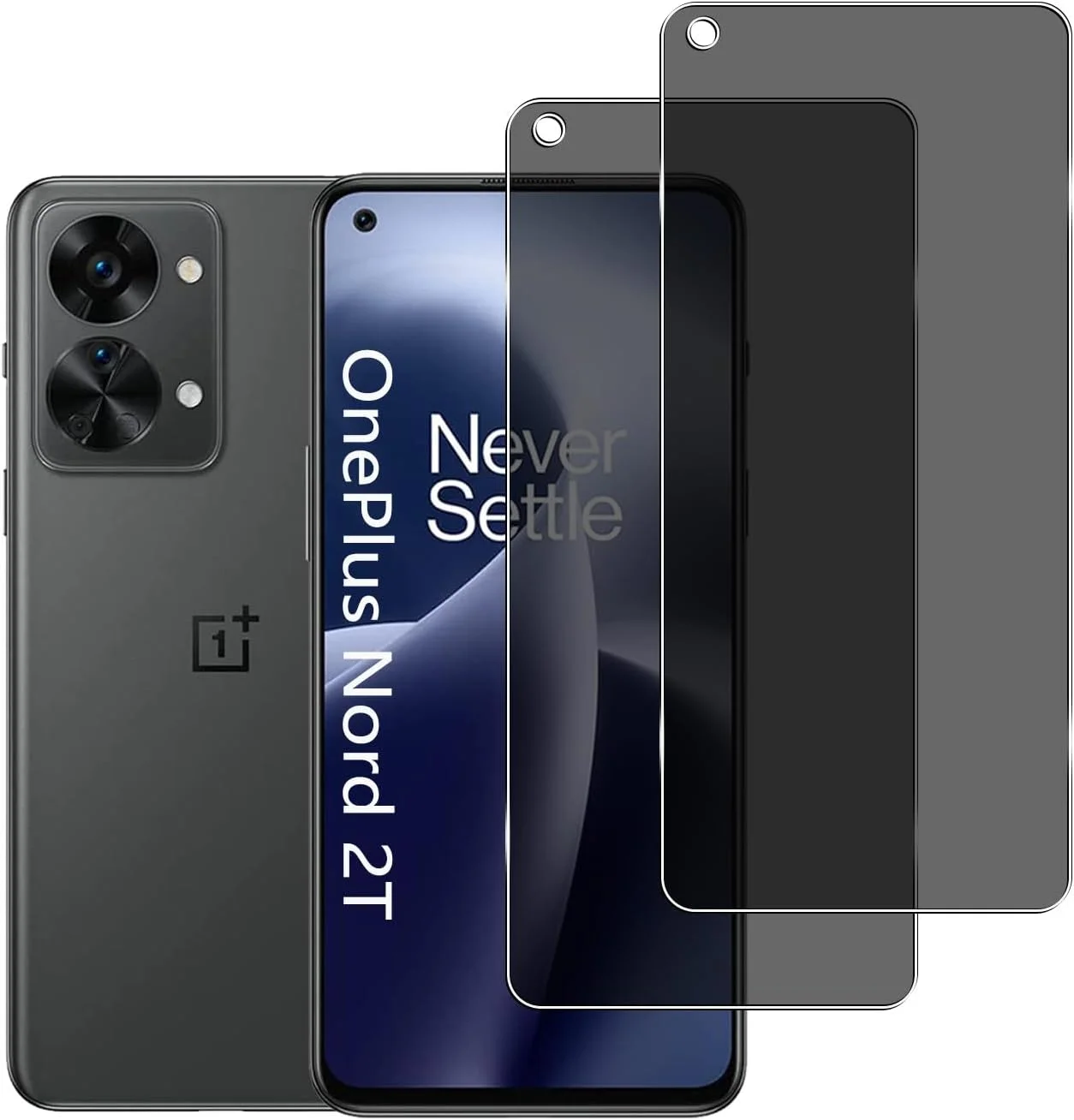 محافظ صفحه نمایش حریم خصوصی YIFNTANG برای OnePlus Nord 2T 5G، سختی 9H، ضد خش، محافظ صفحه نمایش شیشه ای حرارت دیده ضد جاسوسی برای OnePlus Nord 2T 5G