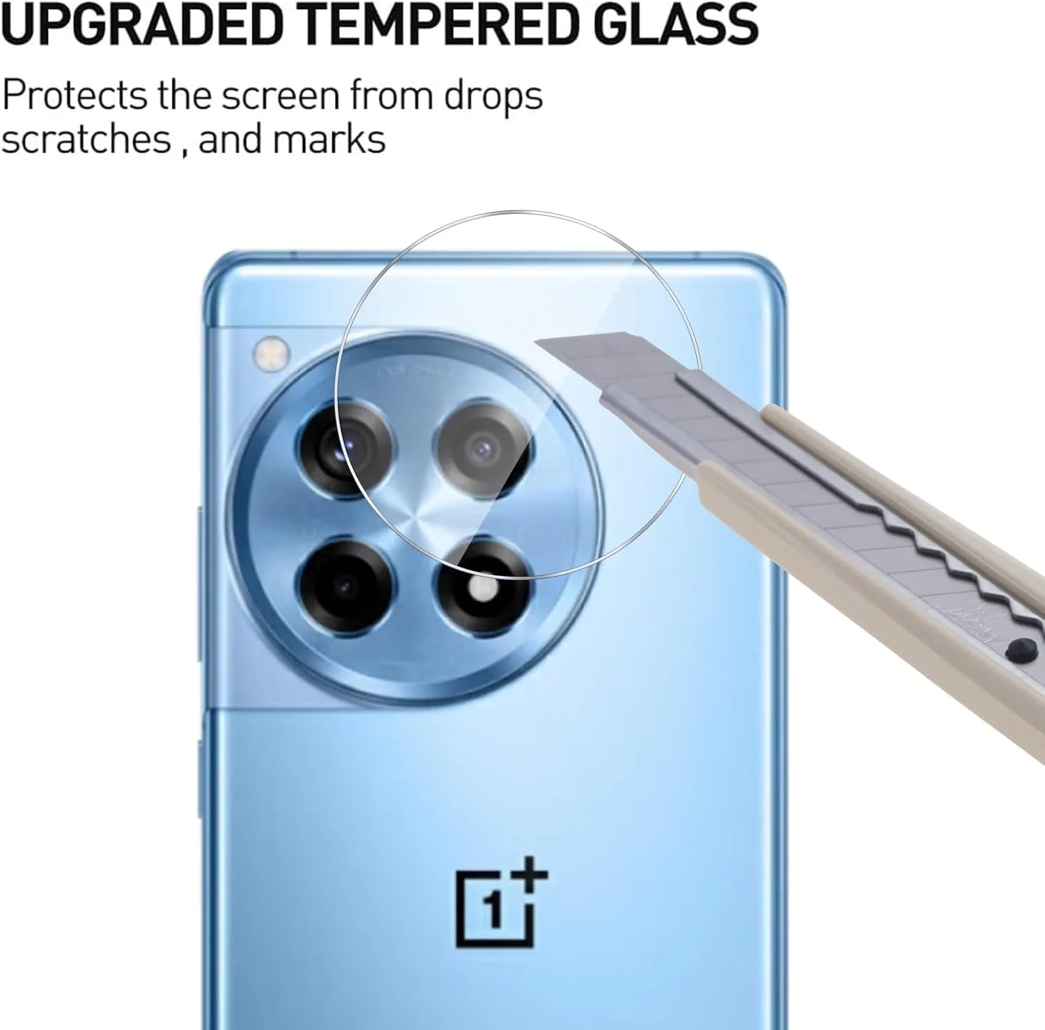 محافظ لنز دوربین GMUJIAO [بسته 4 عددی] سازگار با OnePlus 12R، محافظ لنز دوربین شیشه حرارت دیده، وضوح بالا ضد خش شیشه حرارت دیده 9H [ضد خرد شدن]-Tra