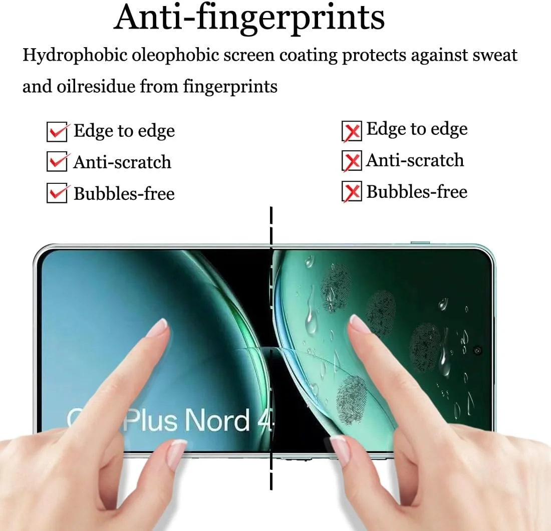 محافظ صفحه نمایش شیشه ای حرارت دیده Afikyutu برای وان پلاس نورد 4، بسته 2 عددی محافظ صفحه نمایش، محافظ صفحه نمایش با سختی 9H، فیلم شیشه ای حرارت دیده HD، ضد خش، بدون حباب، نصب آسان