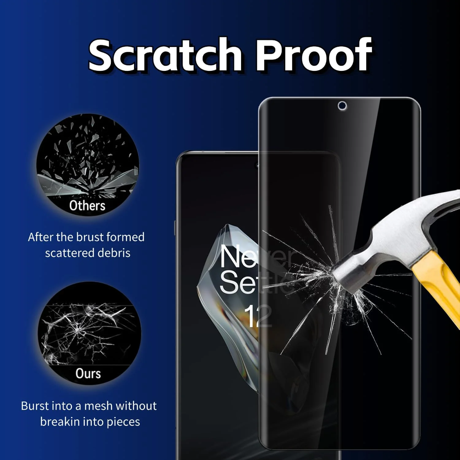 MUCDE [محافظ صفحه نمایش حریم خصوصی 2 عددی برای OnePlus 12، منحنی سه بعدی، سختی 9H، فیلم شیشه ای سخت شده HD، محافظ صفحه نمایش ضد جاسوسی برای OnePlus 12، مشکی