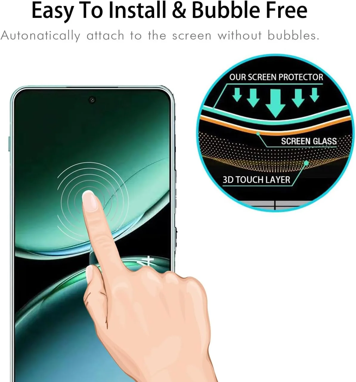 محافظ صفحه نمایش شیشه ای حرارت دیده Afikyutu برای وان پلاس نورد 4، بسته 2 عددی محافظ صفحه نمایش، محافظ صفحه نمایش با سختی 9H، فیلم شیشه ای حرارت دیده HD، ضد خش، بدون حباب، نصب آسان