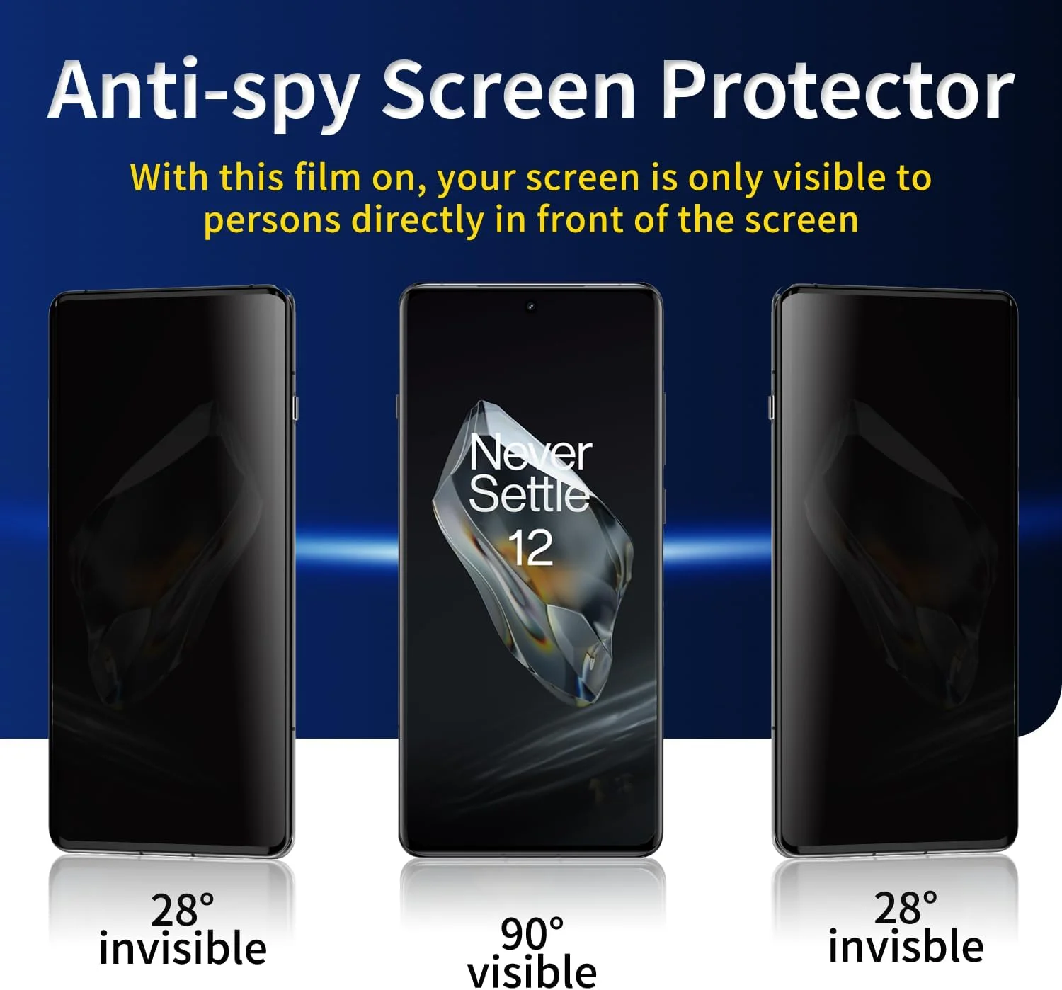 MUCDE [محافظ صفحه نمایش حریم خصوصی 2 عددی برای OnePlus 12، منحنی سه بعدی، سختی 9H، فیلم شیشه ای سخت شده HD، محافظ صفحه نمایش ضد جاسوسی برای OnePlus 12، مشکی