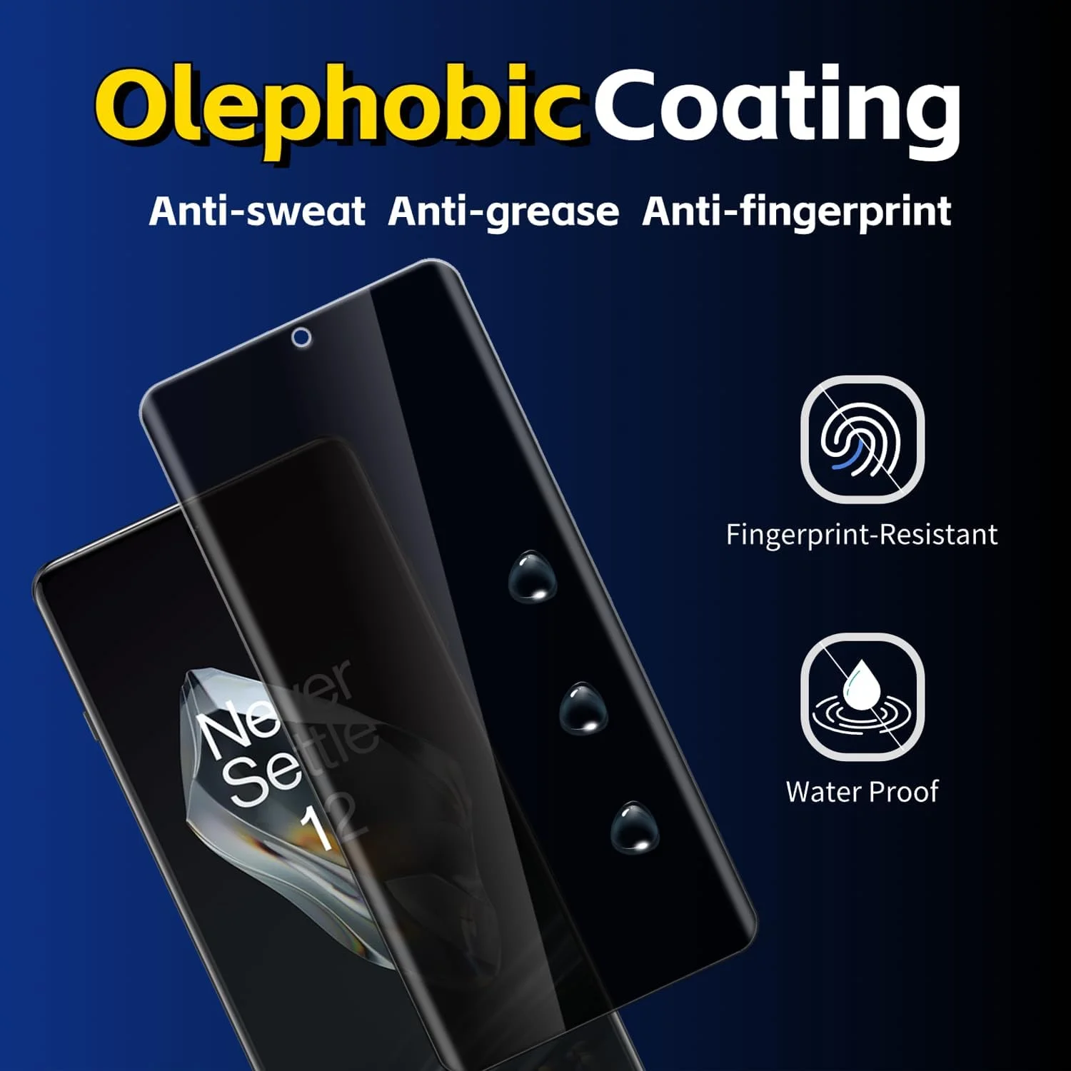 MUCDE [محافظ صفحه نمایش حریم خصوصی 2 عددی برای OnePlus 12، منحنی سه بعدی، سختی 9H، فیلم شیشه ای سخت شده HD، محافظ صفحه نمایش ضد جاسوسی برای OnePlus 12، مشکی