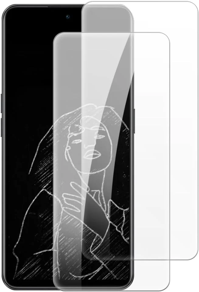 شاین تایم [بسته 2 عددی] محافظ صفحه نمایش شیشه ای حرارت دیده سازگار با وان پلاس ایس پرو (6.7 اینچ)، HD شفاف ضد خش بدون حباب سازگار با قاب