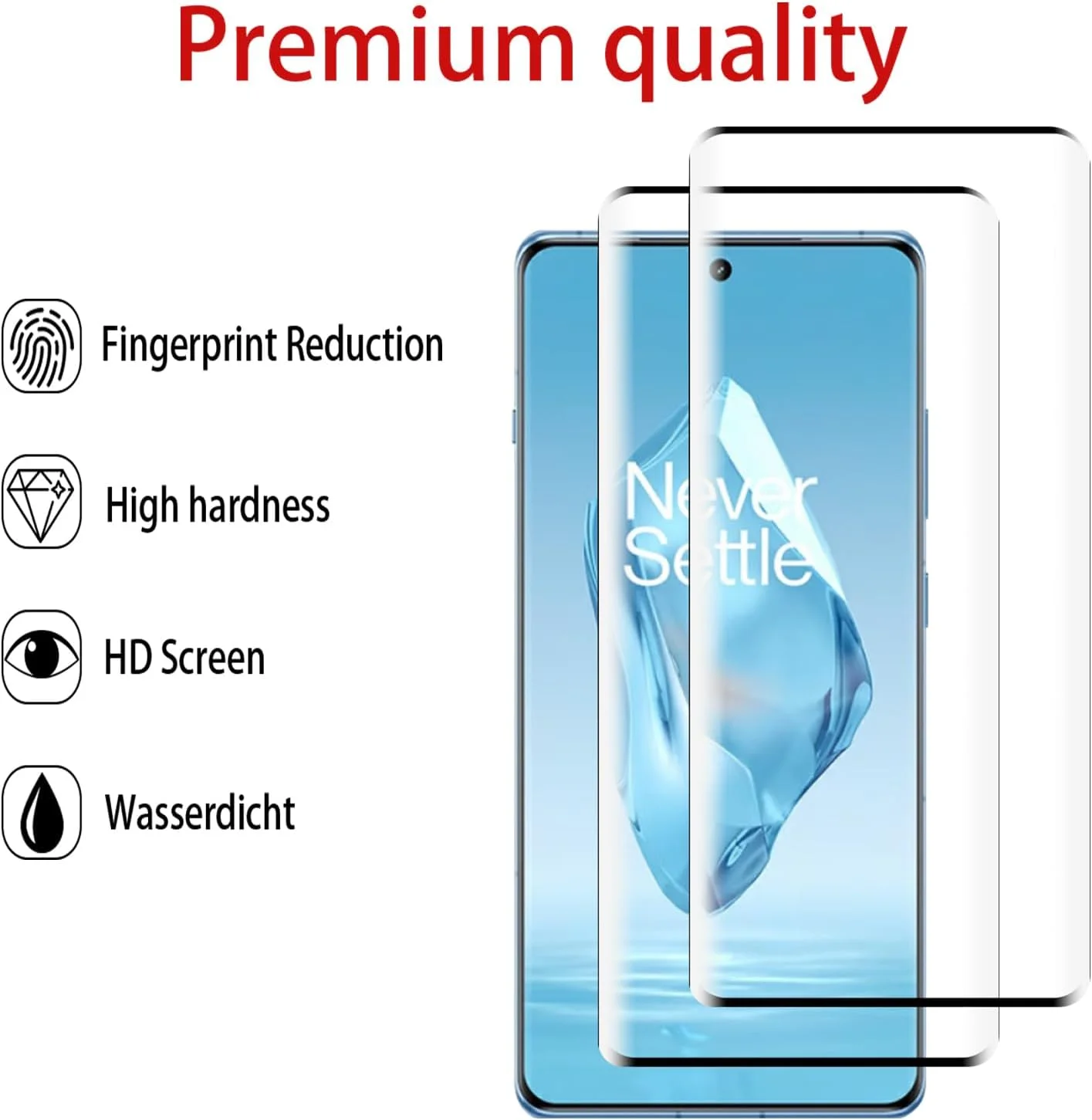 GMUJIAO بسته 2+2 عددی سازگار با OnePlus 12R شامل محافظ صفحه نمایش شیشه ای حرارت دیده و محافظ لنز دوربین، محافظ شیشه ای حرارت دیده [بدون حباب] [شفافیت HD] - مشکی