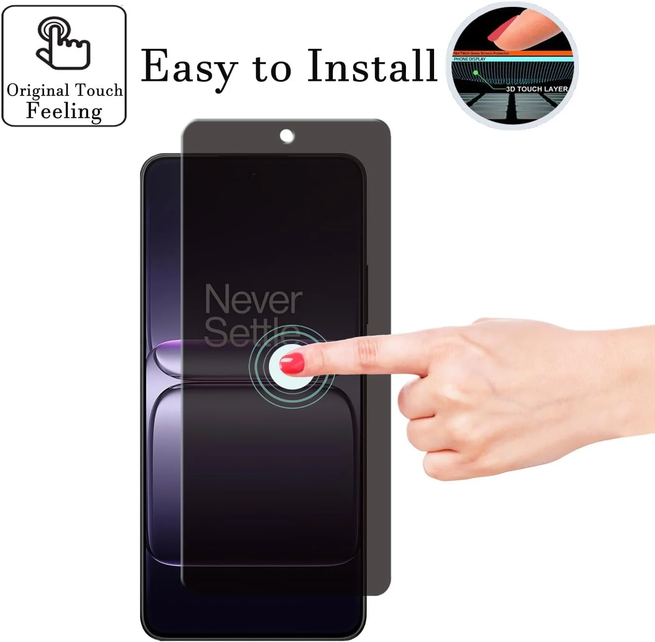 محافظ صفحه نمایش حریم خصوصی SALMERB بسته 2 عددی برای وان پلاس نورد 5، ضد جاسوسی، ضد خش، محافظ صفحه شیشه ای اثر انگشت، بدون حباب، فوق العاده شفاف 99.99٪ محافظ صفحه نمایش حریم خصوصی SALMERB بسته 2 عددی برای وان پلاس نورد 5، ضد جاسوسی، ضد خش، محافظ صفحه شیشه ای اثر انگشت، بدون حباب، فوق العاده شفاف 99.99٪