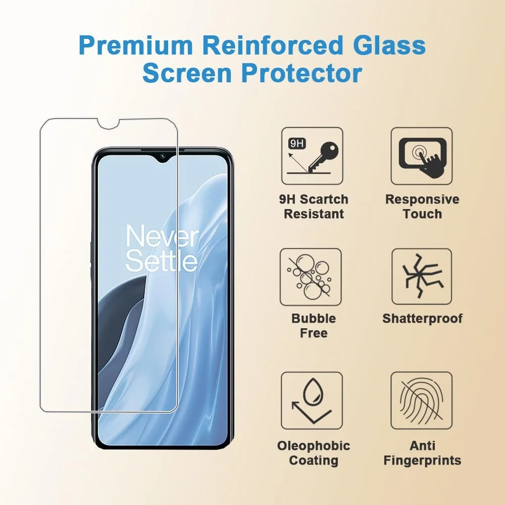 محافظ صفحه نمایش Shunwige برای OnePlus Nord N300 5G [مناسب برای Nord N30 نیست] فیلم محافظ شیشه ای حرارت دیده، نصب آسان، ضد خش، بدون حباب، سختی 9H (2 عدد)