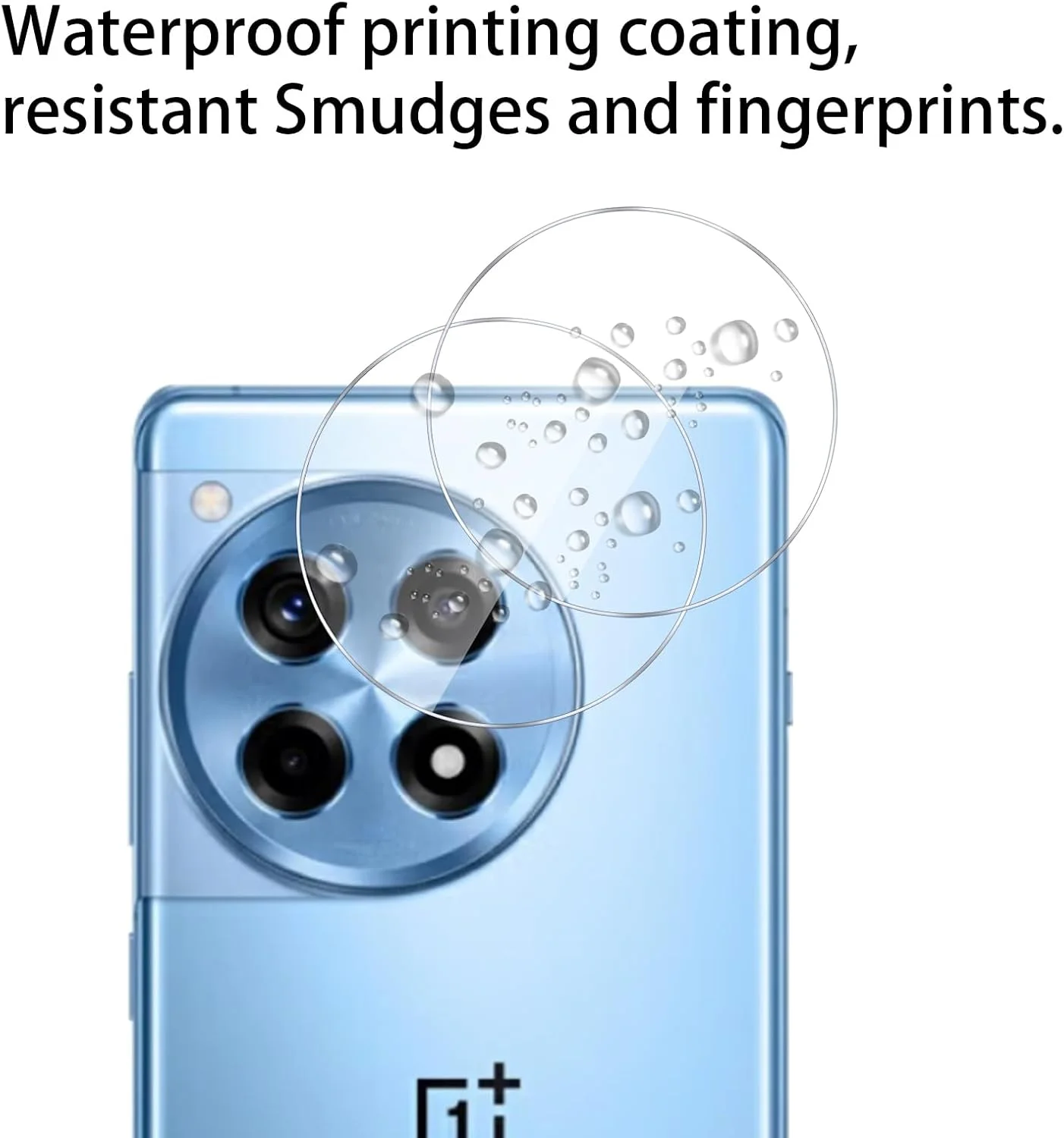 GMUJIAO بسته 2+2 عددی سازگار با OnePlus 12R شامل محافظ صفحه نمایش شیشه ای حرارت دیده و محافظ لنز دوربین، محافظ شیشه ای حرارت دیده [بدون حباب] [شفافیت HD] - مشکی