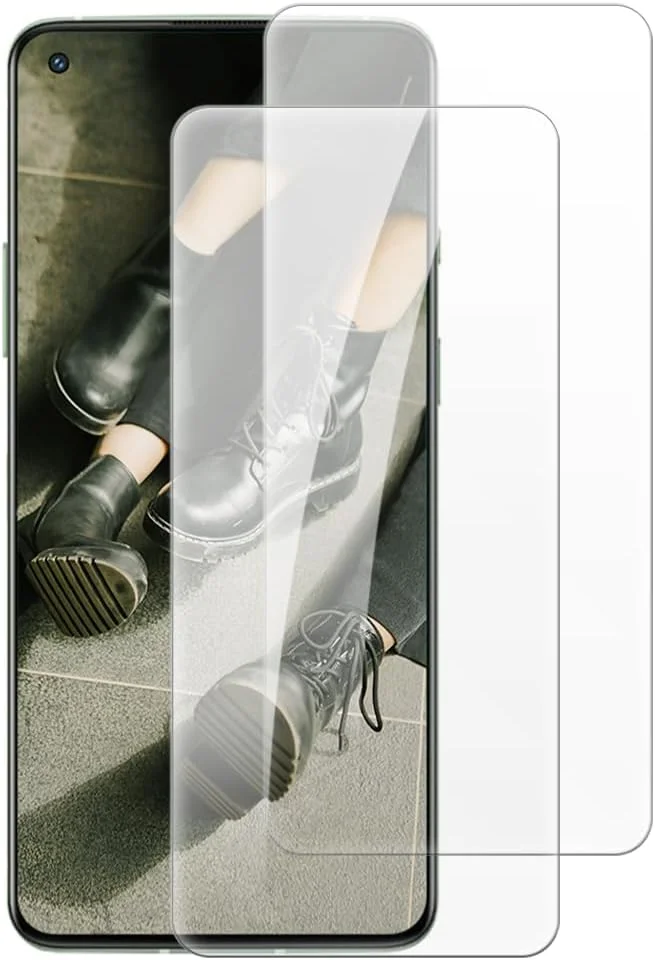شاین تایم [بسته 2 عددی] محافظ صفحه نمایش شیشه ای حرارت دیده سازگار با وان پلاس 9R (6.55 اینچ)، شفاف HD ضد خش بدون حباب، سازگار با قاب