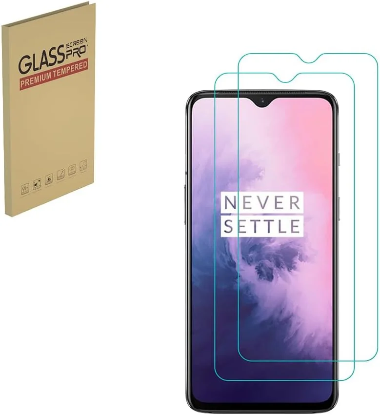 محافظ صفحه نمایش شیشه ای حرارت دیده برای وان پلاس 7 / وان پلاس سون، وضوح HD، سختی 9H، نصب آسان، ضد خش، بدون حباب (بسته 2 عددی)