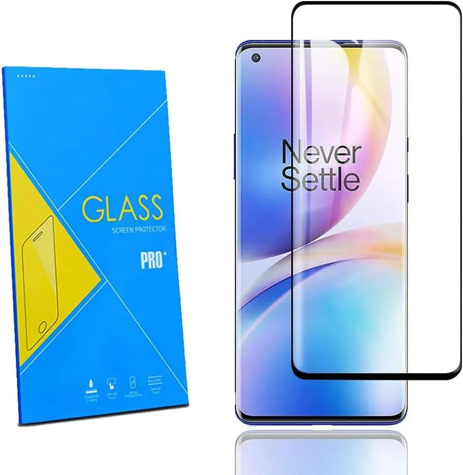 محافظ صفحه نمایش تمام صفحه شیشه ای حرارت دیده 24/7 Oliver OnePlus 8 Pro [سختی 9H] [بدون حباب] [سازگار با قاب] برای OnePlus 8 Pro