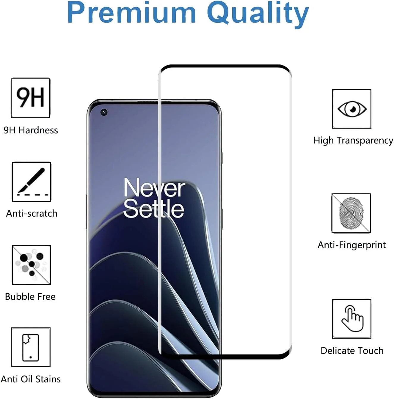 محافظ صفحه نمایش YIFNTANG [2 عدد] برای OnePlus 9 Pro/10 Pro 5G، سختی 9H، ضد خش، پوشش کامل سه بعدی، شیشه حرارت دیده شفاف HD سازگار با OnePlus 9 Pro/10 Pro 5G