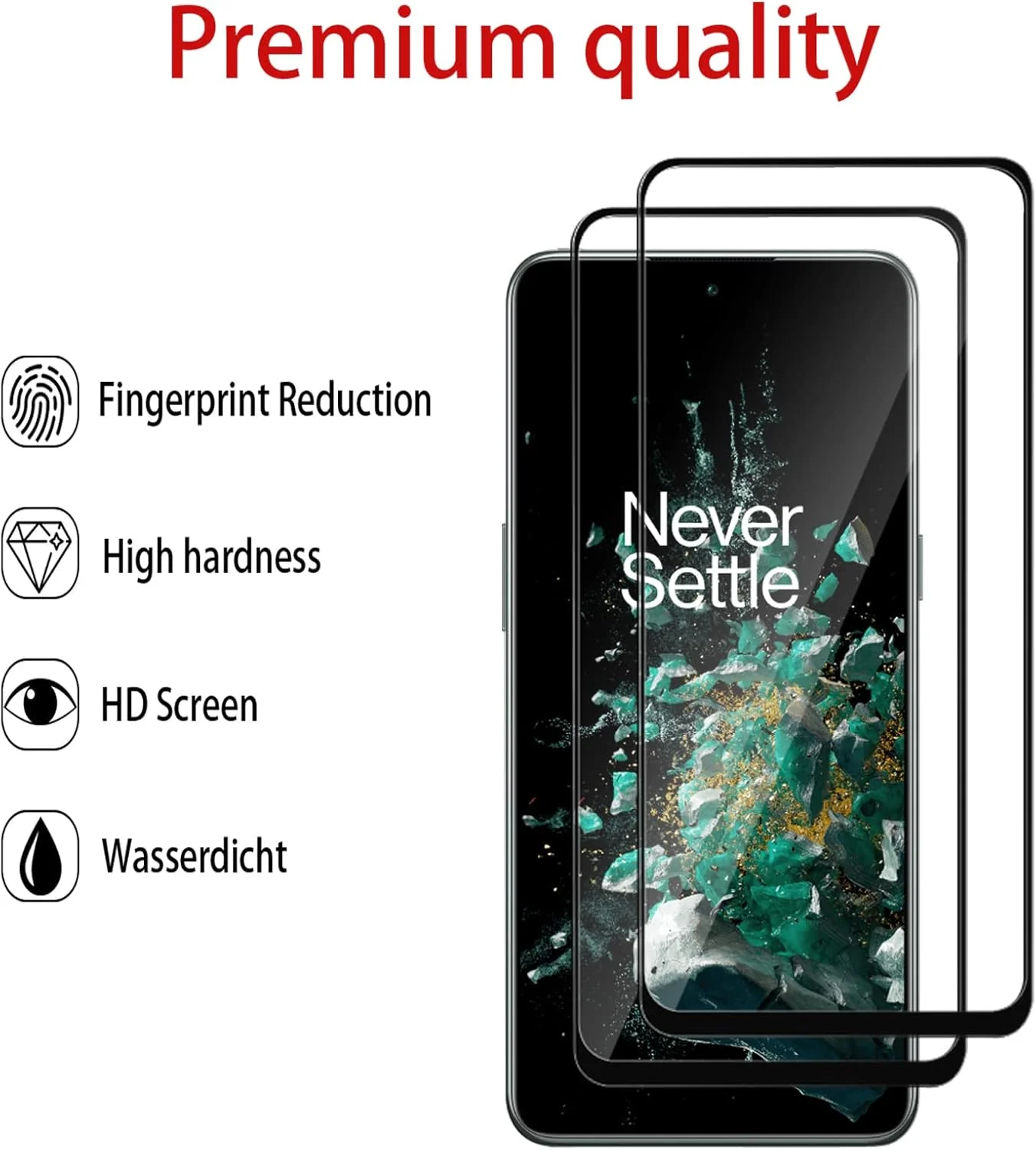 GMUJIAO [بسته 2+2 سازگار با OnePlus 10T برای محافظ صفحه نمایش و فیلم محافظ لنز دوربین، محافظ صفحه نمایش HD [سختی 9H] - مشکی