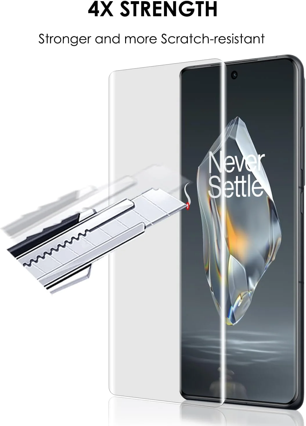 محافظ صفحه نمایش Akcoo برای OnePlus 12R [بسته 3 عددی]، شیشه حرارت دیده، پوشش کامل لبه به لبه، مقاوم در برابر خراش، لمس حساس