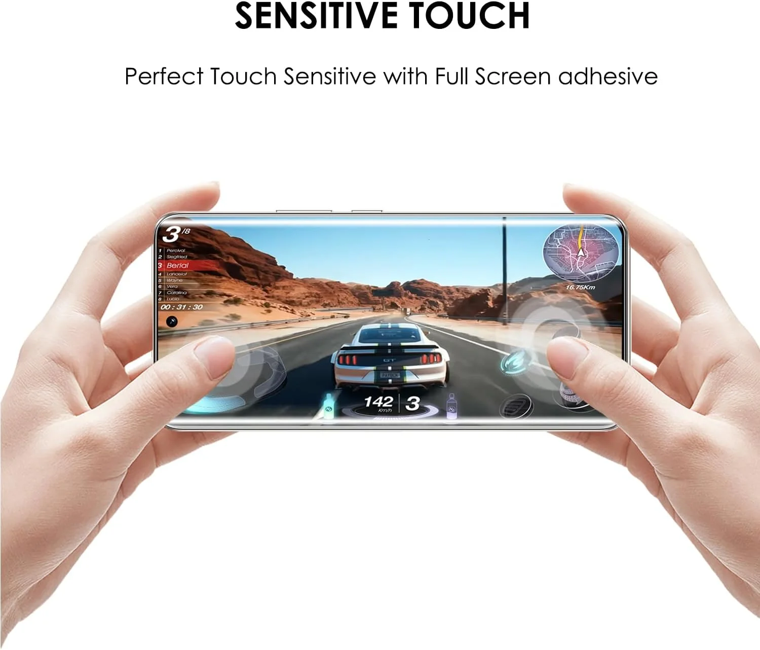 محافظ صفحه نمایش Akcoo برای OnePlus 12R [بسته 3 عددی]، شیشه حرارت دیده، پوشش کامل لبه به لبه، مقاوم در برابر خراش، لمس حساس