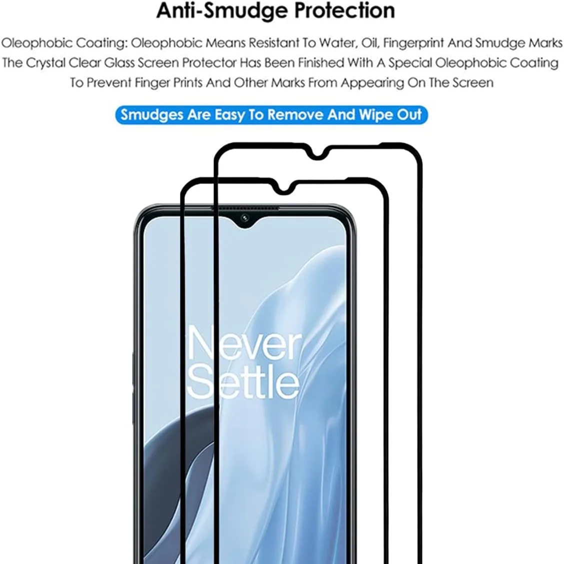 محافظ صفحه نمایش ابریشمی مشکی VIESUP برای OnePlus Nord N300 5G، [2 عدد] پوشش کامل ضد خش نصب آسان فیلم محافظ شیشه ای حرارت دیده برای تلفن OnePlus Nord N300 5G (6.56 اینچ) 2022
