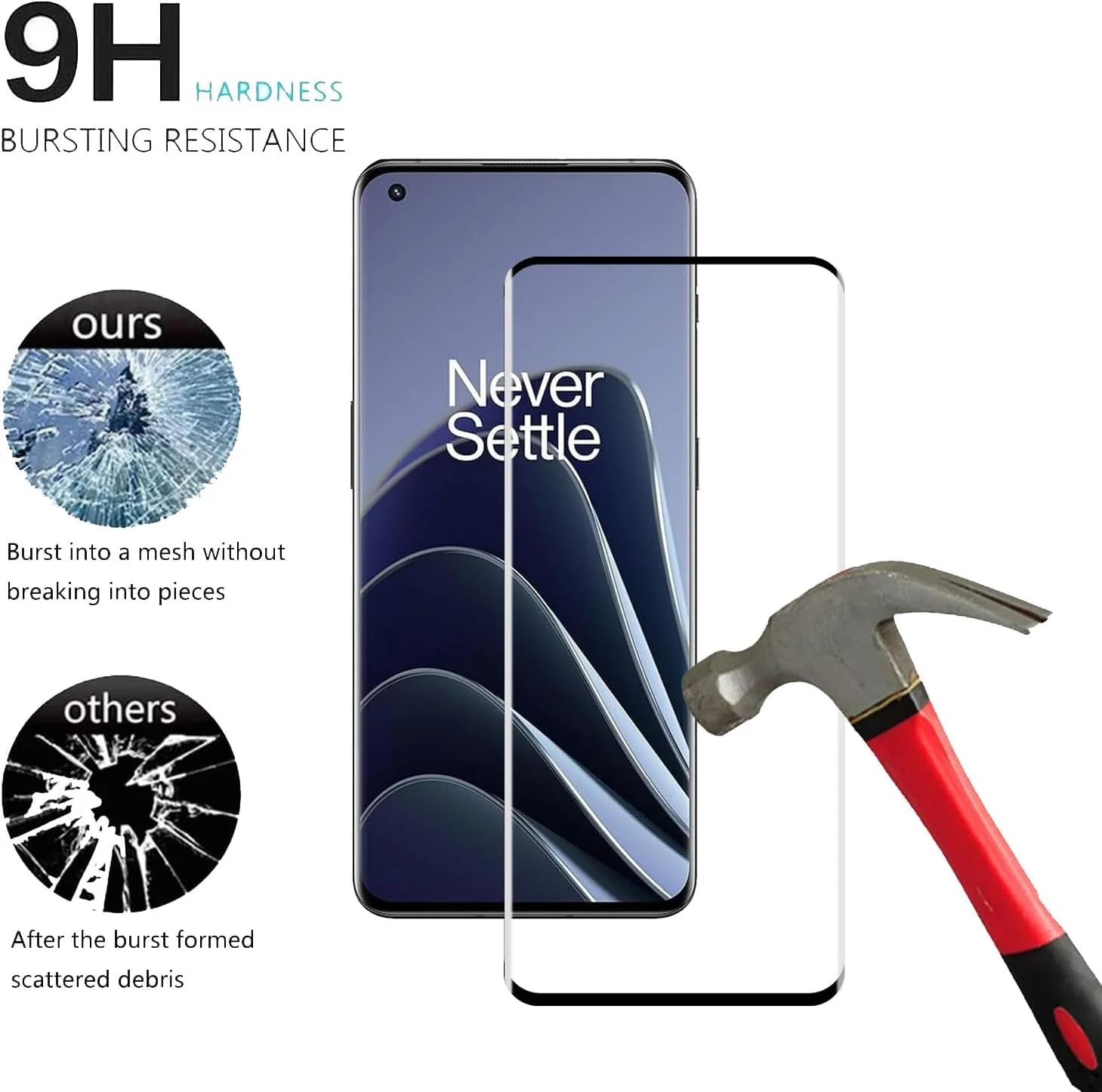 محافظ صفحه نمایش YIFNTANG [2 عدد] برای OnePlus 9 Pro/10 Pro 5G، سختی 9H، ضد خش، پوشش کامل سه بعدی، شیشه حرارت دیده شفاف HD سازگار با OnePlus 9 Pro/10 Pro 5G